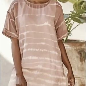 Purejill Cotton Silk Fawn Ombré Tunic Top Size Generous XSP NWT